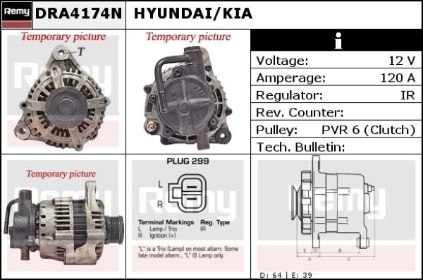 DELCO REMY Генератор DRA4174N